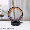 Citrine And Amethyst Circular Moon Lamp